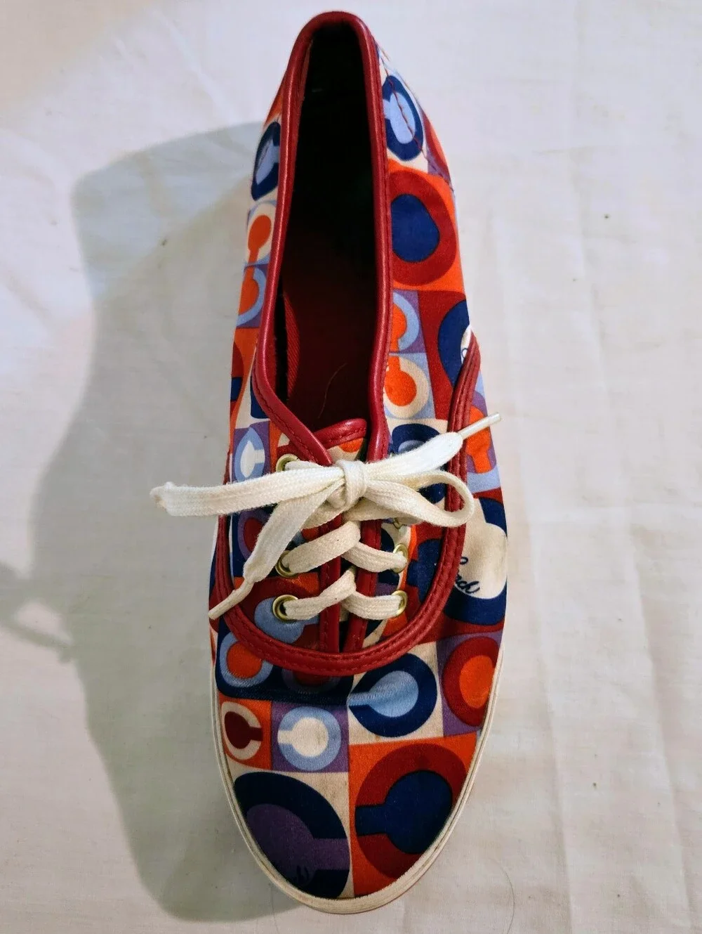 Coach Audrina Multicolor Logo Sateen Sneakers Leatherware 1941 Women's 6.5B